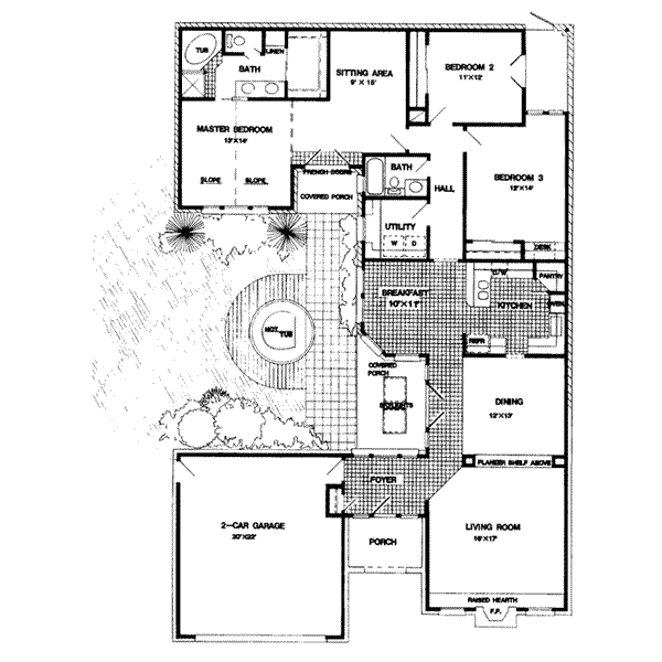 Architectural House Design - European Floor Plan - Main Floor Plan #410-381