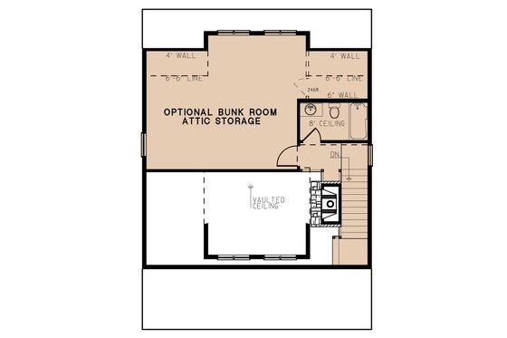 Floor Plan - Upper Floor for Country House Plan #923-219 - 1 bed, 2 bath