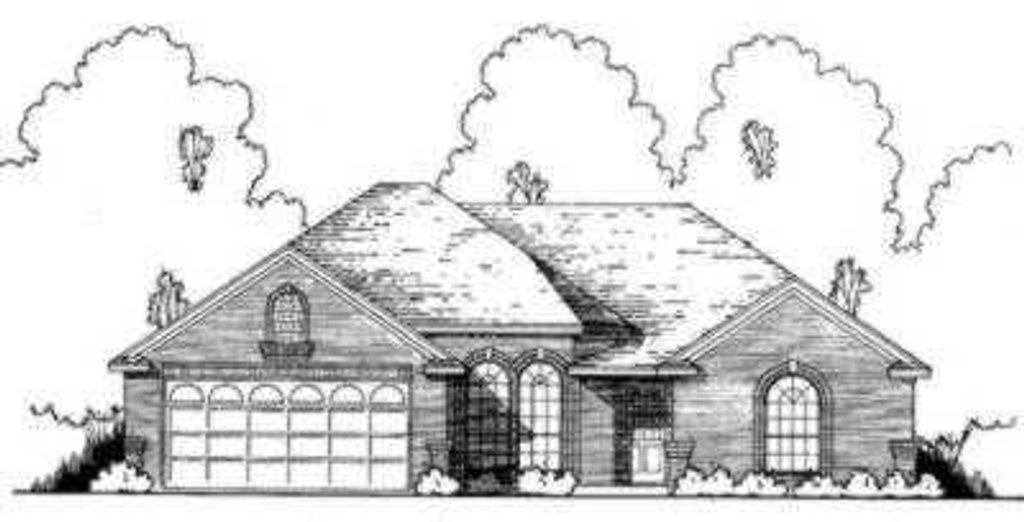 Exterior - Front Elevation 2 for European House Plan #40-308 - 3 bed, 2 bath