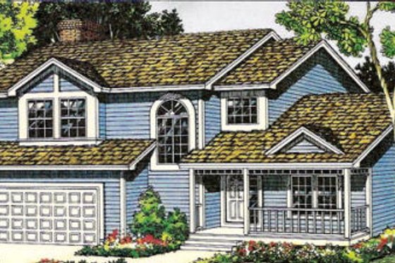 Exterior - Front Elevation for Traditional House Plan #312-423 - 3 bed, 2.5 bath
