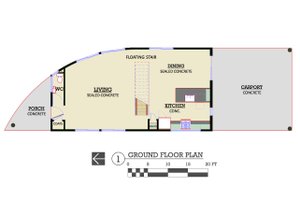 Floor Plan - Main Floor for Modern House Plan #450-6 - 3 bed, 2.5 bath