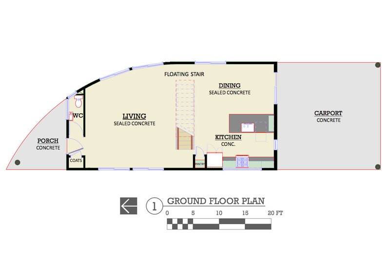 Architectural House Design - Floor Plan - Main Floor for Modern House Plan #450-6 - 3 bed, 2.5 bath