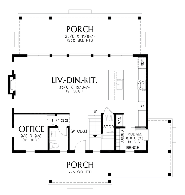 Home Plan - Country Floor Plan - Main Floor Plan #48-1154