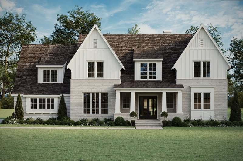 House Blueprint - Tudor Exterior - Front Elevation Plan #461-112
