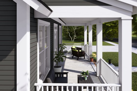 Exterior - Covered Porch for Cottage House Plan #513-3 - 3 bed, 2.5 bath