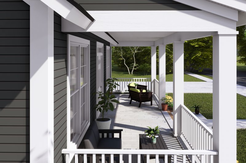Home Plan - Exterior - Covered Porch for Cottage House Plan #513-3 - 3 bed, 2.5 bath