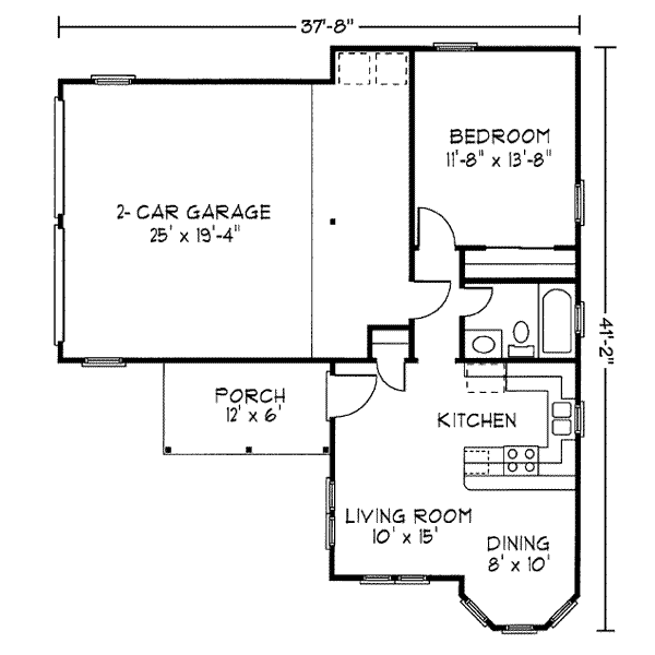 Architectural House Design - Cottage Floor Plan - Main Floor Plan #410-164