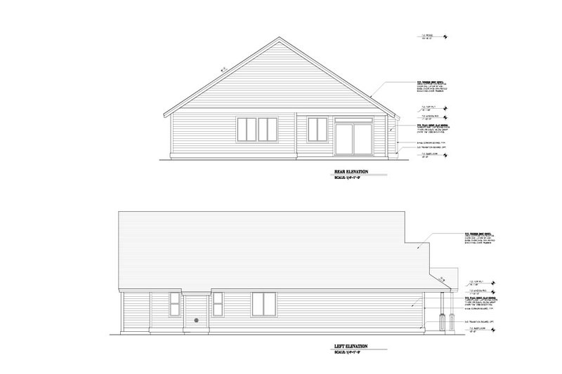 House Design - Exterior - Other Elevation 1 for Prairie House Plan #53-765 - 4 bed, 2 bath