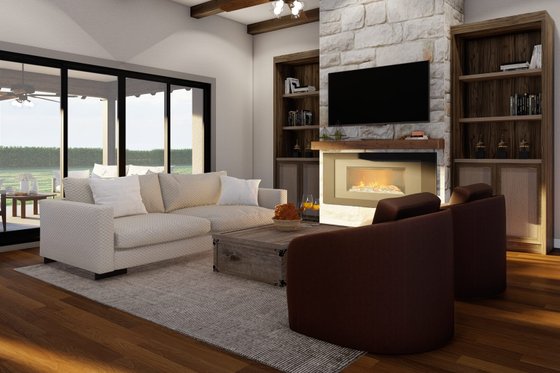 Interior - Family Room for Mediterranean House Plan #923-353 - 4 bed, 3 bath