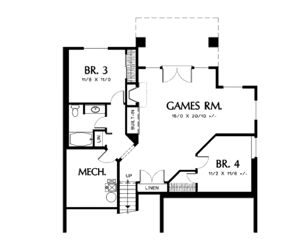 House Plan Design - Traditional Floor Plan - Lower Floor Plan #48-285