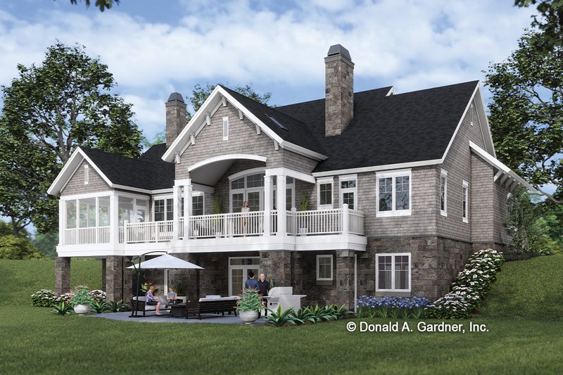 Dream House Plan - Exterior - Rear Elevation for European House Plan #929-1015 - 4 bed, 4 bath