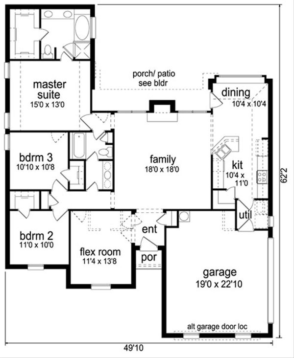 Traditional Floor Plan - Main Floor Plan #84-559