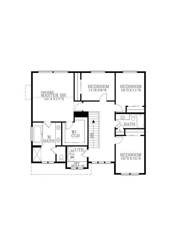 Craftsman Floor Plan - Upper Floor Plan #53-715