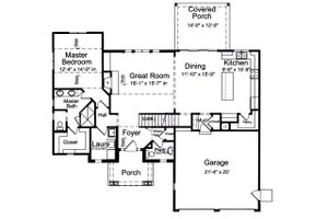 Floor Plan - Main Floor for Country House Plan #46-900 - 3 bed, 2.5 bath