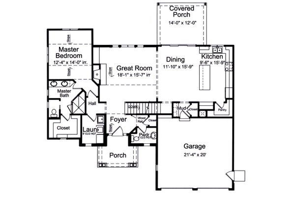 Country Floor Plan - Main Floor Plan #46-900