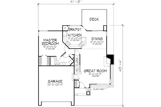 Floor Plan - Main Floor for Cottage House Plan #320-469 - 3 bed, 2 bath