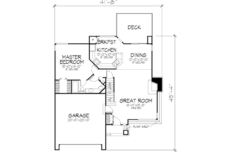 Home Plan - Floor Plan - Main Floor for Cottage House Plan #320-469 - 3 bed, 2 bath
