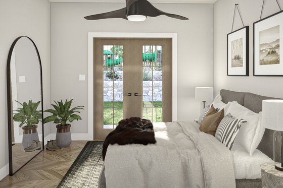 Interior - Bedroom 1 for Modern House Plan #455-519 - 1 bed, 1 bath