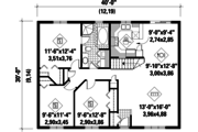 Country Style House Plan - 3 Beds 1 Baths 1200 Sq/Ft Plan #25-4831 