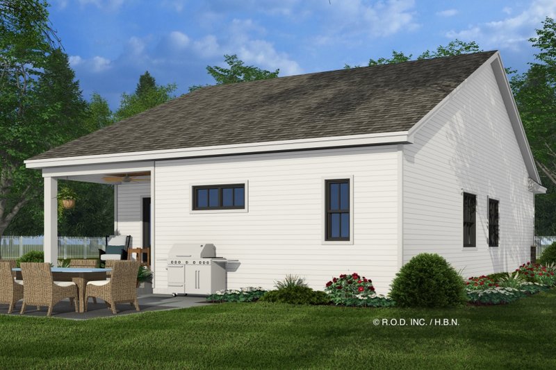 Architectural House Design - Exterior - Rear Elevation 2 for Farmhouse House Plan #51-1332 - 3 bed, 2 bath
