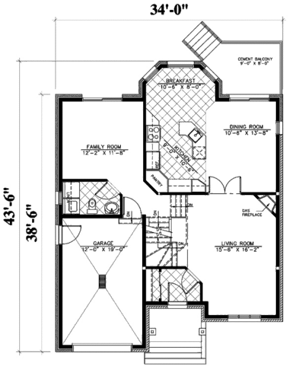 European Floor Plan - Main Floor Plan #138-268