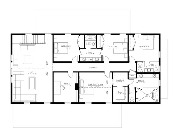 Architectural House Design - Barndominium Floor Plan - Upper Floor Plan #1114-63