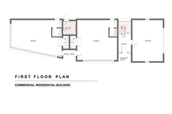 Floor Plan - Main Floor for Modern House Plan #535-1 - 3 bed, 4.5 bath