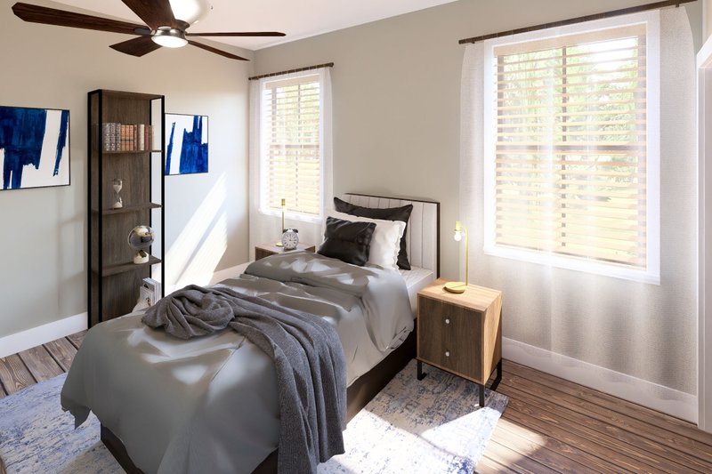 House Blueprint - Interior - Bedroom 2 for Cottage House Plan #44-302 - 3 bed, 1 bath