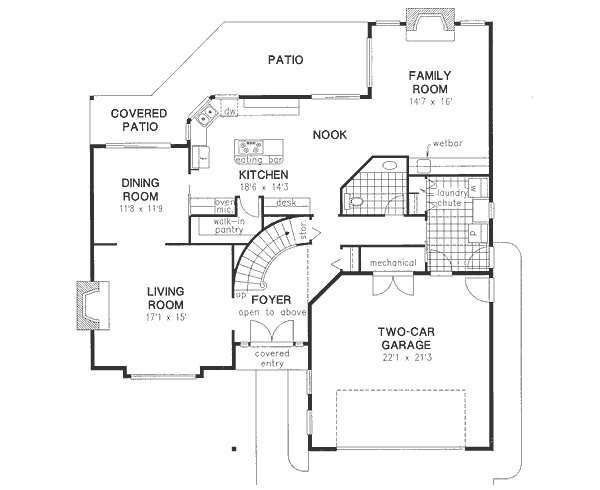 Home Plan - Traditional Floor Plan - Main Floor Plan #18-8965