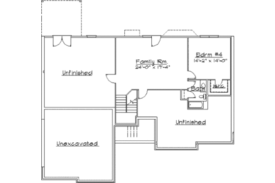 Floor Plan - Lower Floor for Traditional House Plan #31-118 - 3 bed, 2 bath