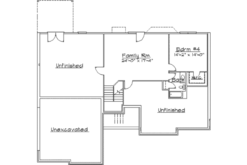 Home Plan - Floor Plan - Lower Floor for Traditional House Plan #31-118 - 3 bed, 2 bath