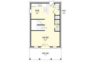 Floor Plan - Main Floor for Barndominium House Plan #1092-18 - 1 bed, 1.5 bath