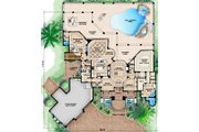 Mediterranean Style House Plan - 4 Beds 4.5 Baths 5049 Sq/Ft Plan #27-430 