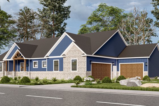 Exterior - Front Elevation 3 for Craftsman House Plan #1089-19 - 3 bed, 3.5 bath