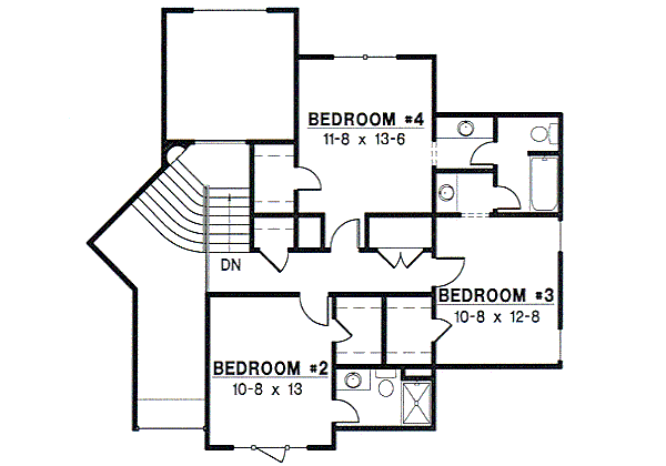 European Floor Plan - Upper Floor Plan #67-222