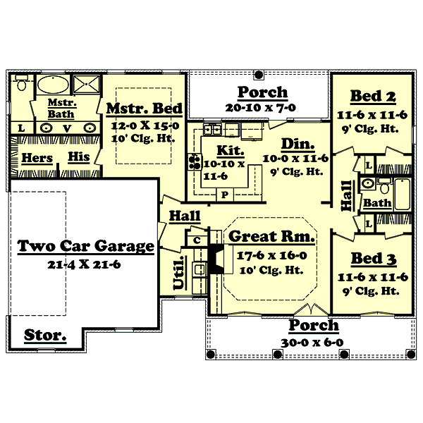 House Plan Design - Traditional Floor Plan - Main Floor Plan #430-13