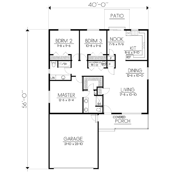 Ranch Floor Plan - Main Floor Plan #100-468