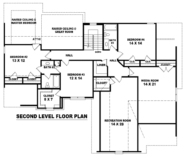 European Floor Plan - Upper Floor Plan #81-980