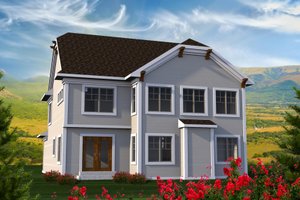 Exterior - Rear Elevation for Craftsman House Plan #70-1211 - 3 bed, 3 bath