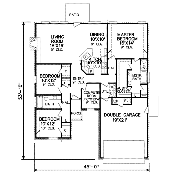 Traditional Floor Plan - Main Floor Plan #65-292