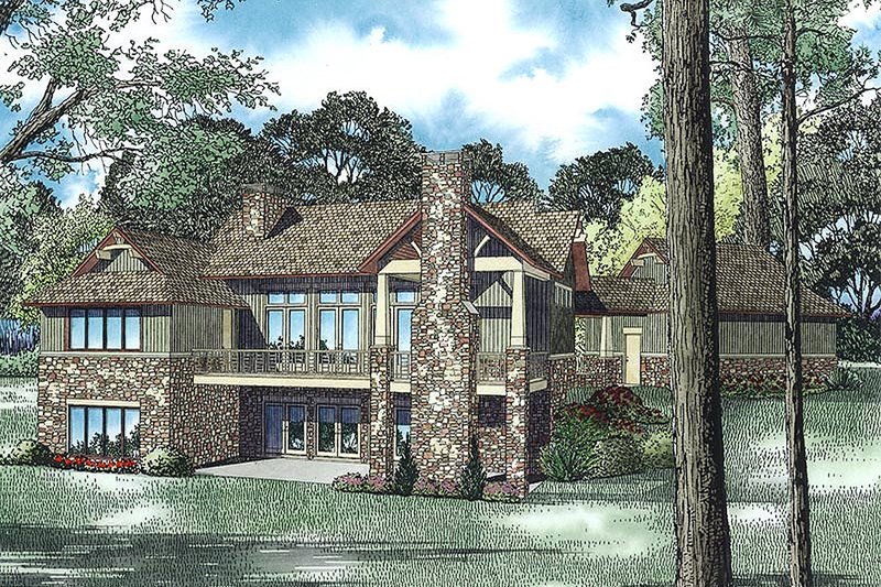 House Blueprint - Exterior - Rear Elevation 2 for Craftsman House Plan #17-2504 - 4 bed, 4.5 bath