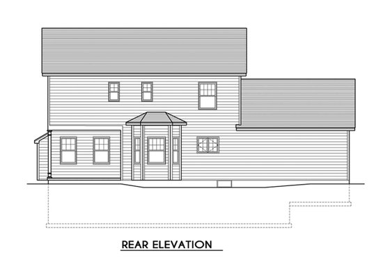 Exterior - Rear Elevation for Traditional House Plan #1010-222 - 3 bed, 2.5 bath