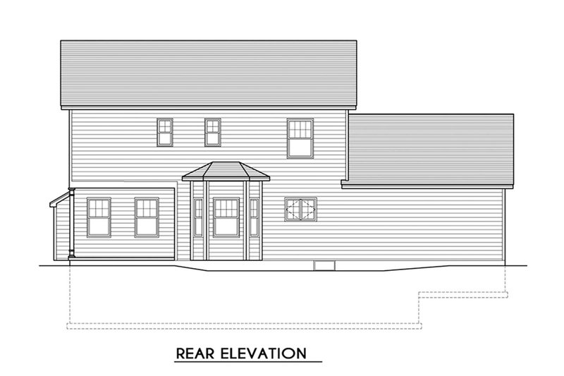 Home Plan - Exterior - Rear Elevation for Traditional House Plan #1010-222 - 3 bed, 2.5 bath