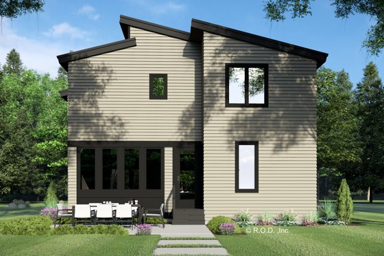 Exterior - Rear Elevation 1 for Modern House Plan #51-1281 - 5 bed, 3.5 bath