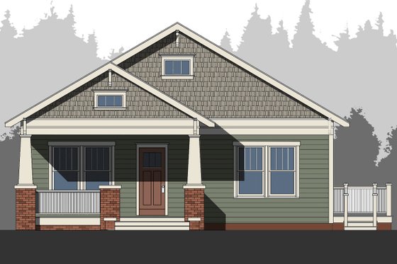 Exterior - Front Elevation 3 for Craftsman House Plan #461-53 - 3 bed, 2.5 bath