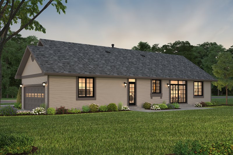 Dream House Plan - Exterior - Rear Elevation 2 for Ranch House Plan #18-9546 - 3 bed, 2 bath