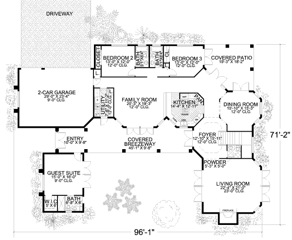 Mediterranean Floor Plan - Main Floor Plan #420-169