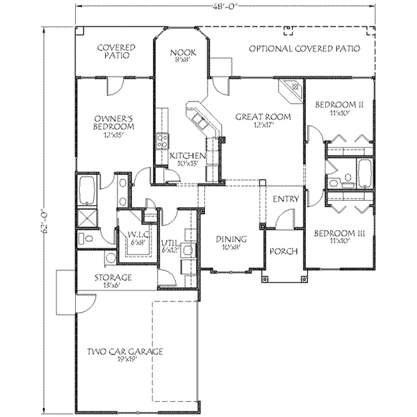Adobe / Southwestern Floor Plan - Main Floor Plan #24-183