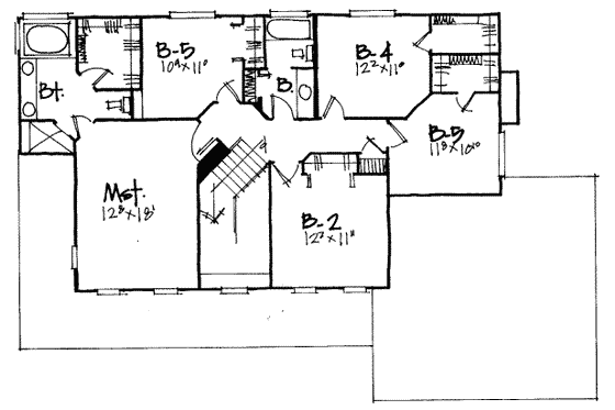 Floor Plan - Upper Floor for Country House Plan #308-228 - 5 bed, 2.5 bath