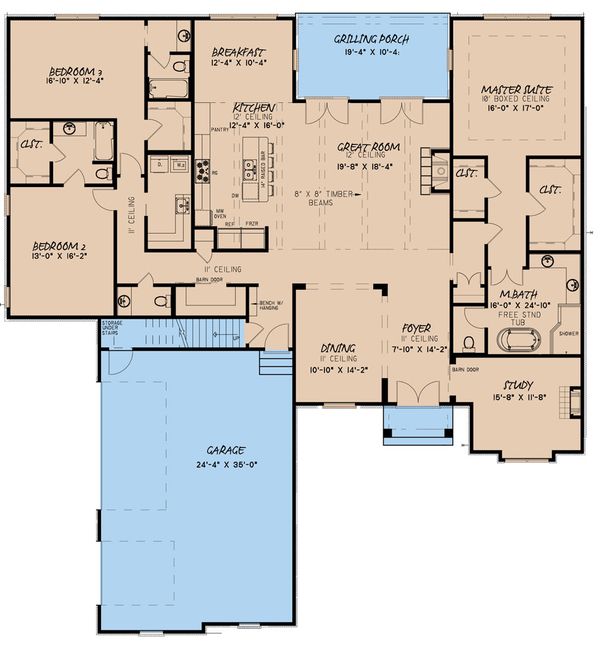 Home Plan - Craftsman Floor Plan - Main Floor Plan #923-168